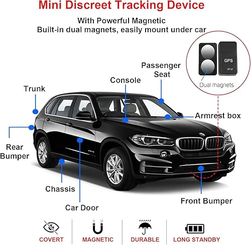 Miniatura 4 de Rastreador GPS para vehículos, mini dispositivo de seguimiento GPS magnético en tiempo real, cobertura global completa para automóvil, niños,
