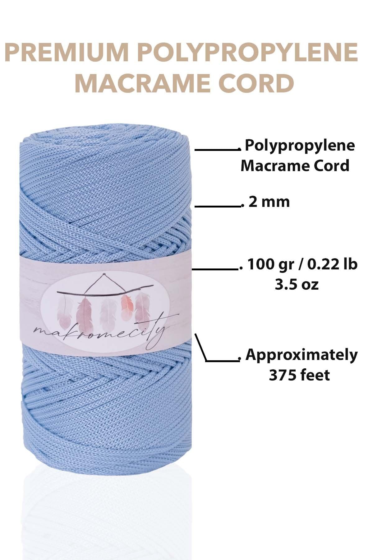 Macrame Yarn 2mm x 115m Premium Polyester Macrame Cord Polypropylene Yarn for Crafts Home Decorations Placemat Shoulder Bag Handbag Runner Pacifier Chain 20 Colors - Image 3