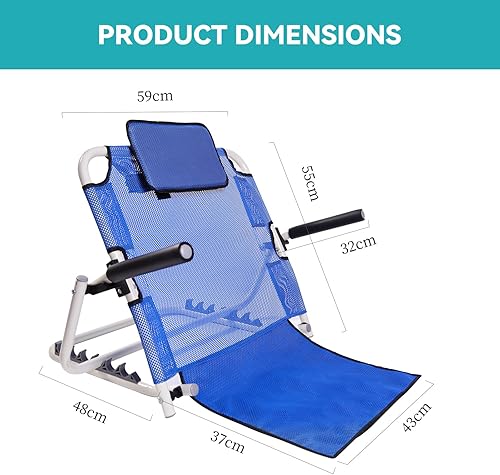Miniatura 7 de Respaldo de cama elevable, respaldo de cama ajustable para sentarse en la cama, silla de piso plegable para leer con almohada, respaldo multifunción