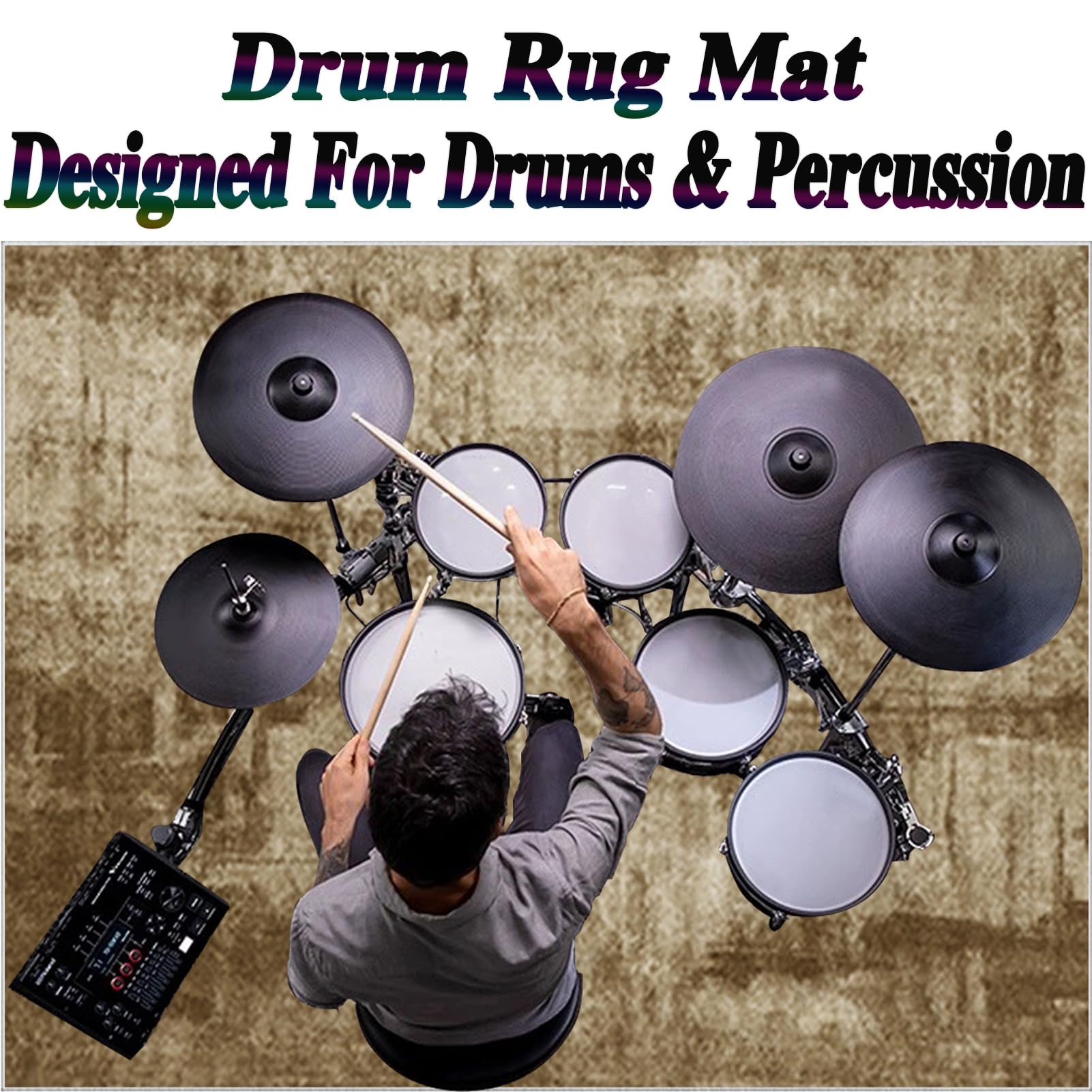 Drumming wygłuszający dywan akustyczny, do wnętrz, dywan perkusyjny, antypoślizgowy, dźwiękoszczelny, mata do wewnątrz i na zewnątrz, elektroniczny zestaw perkusji jazzowej, do bębna basowego