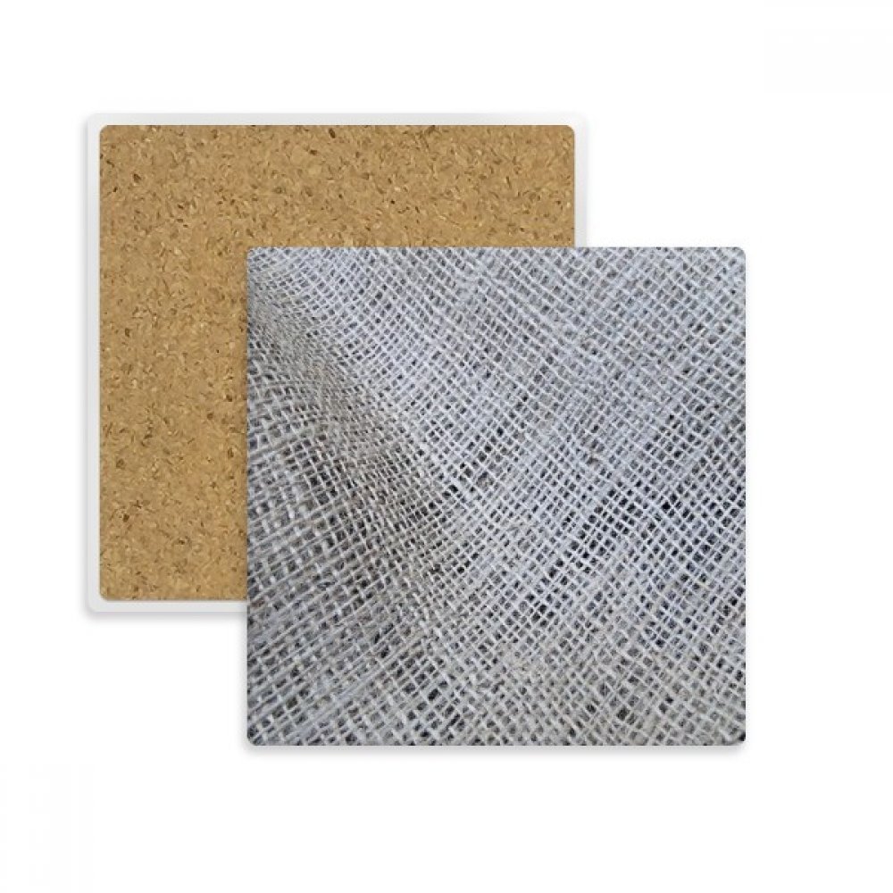 Dessous de verre en pierre absorbante lin gris et motif abstrait | Lot de 2