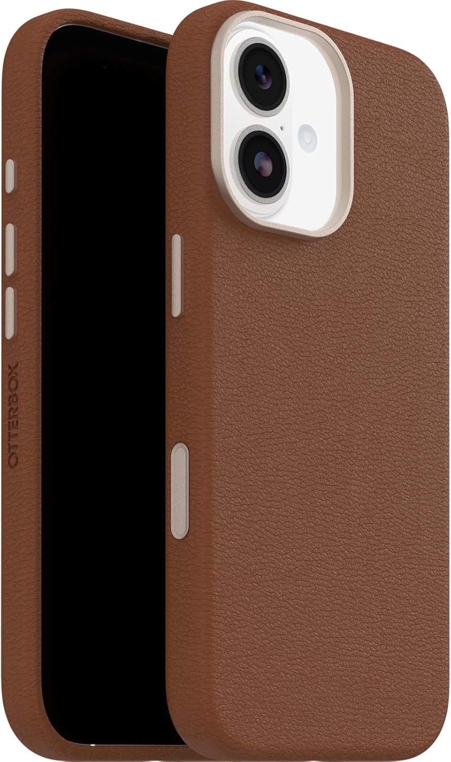 OtterBox Symmetry Series Cactus Leather MagSafe funda para iPhone 17, Testada 3x con estándares Militares anticaídas, Marrón + OtterBox Glass Protector de Pantalla de Cristal Templado