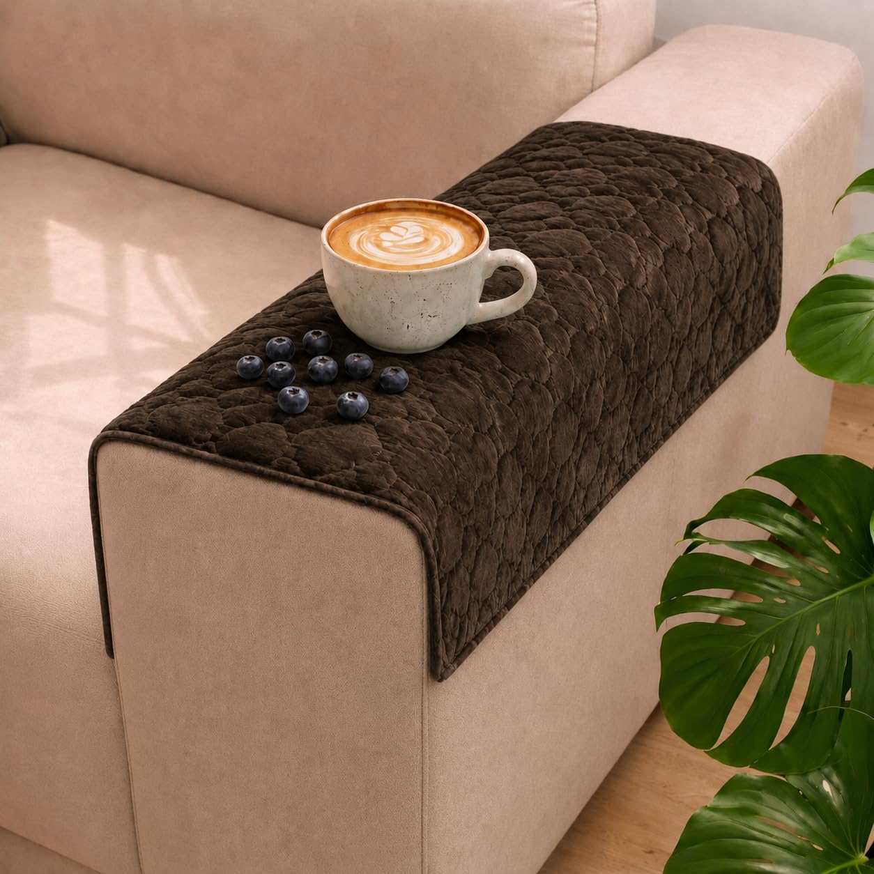 STITCHNEST 'Haven Soft Series' Sofa Armrest Cover | Ultra Soft Plush Hand Rest Protector for Sofa & Couch Furniture, Washable Textured Arm Cover