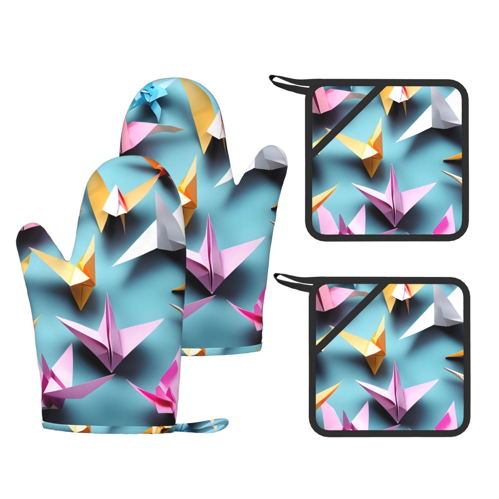 Gants de cuisine en silicone résistants | Manique four design grue origami