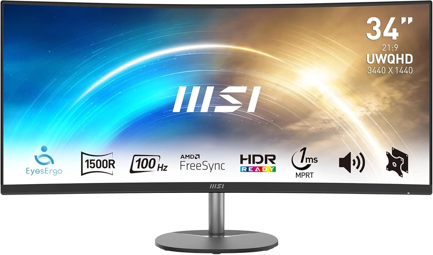 MSI PRO MP341CQDE - 34" UWQHD (3440 x 1440) in formato 21:9 - Monitor