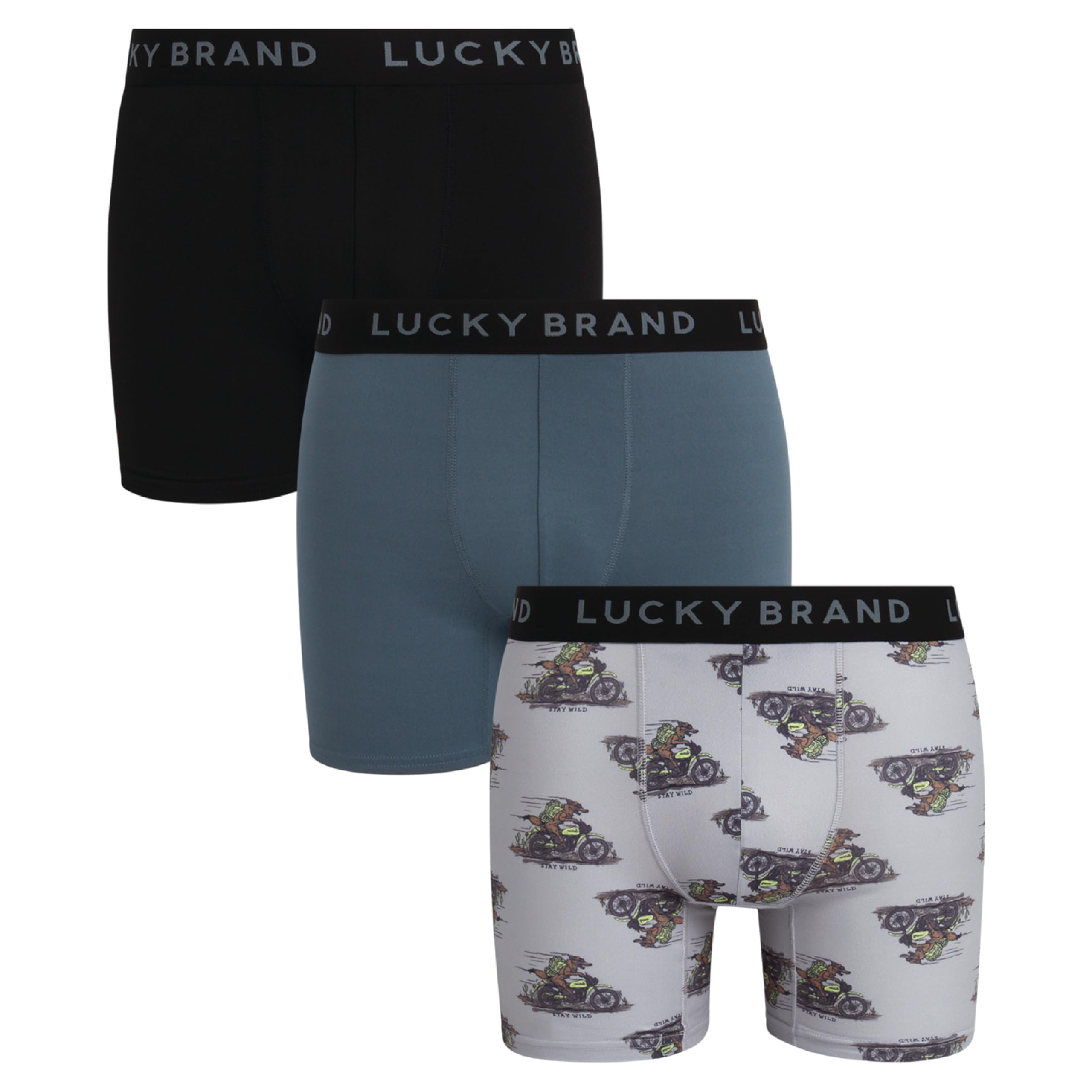 Lucky Brand Herren-Boxershorts – 3er-Pack, superweiche Herren-Unterwäsche, Boxershorts mit funktionaler und ohne Eingriff