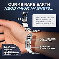 Vista 3 de Vigor Wave® Pulsera magnética de titanio para hombre, pulsera magnética única de fuerza 2X para aliviar el dolor y mejorar la circulación +