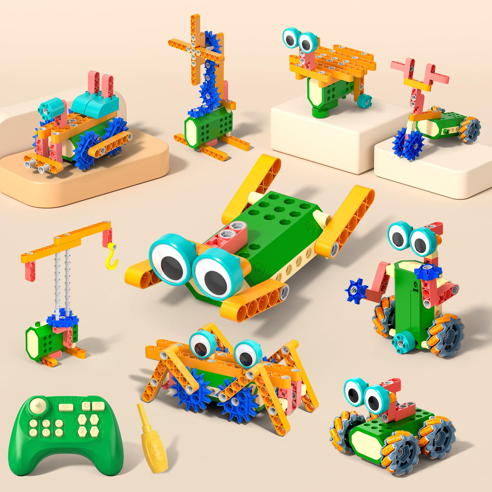 STEM Toys for Kids Age 6+, Remote Control Cars and RC Robot Building Kit