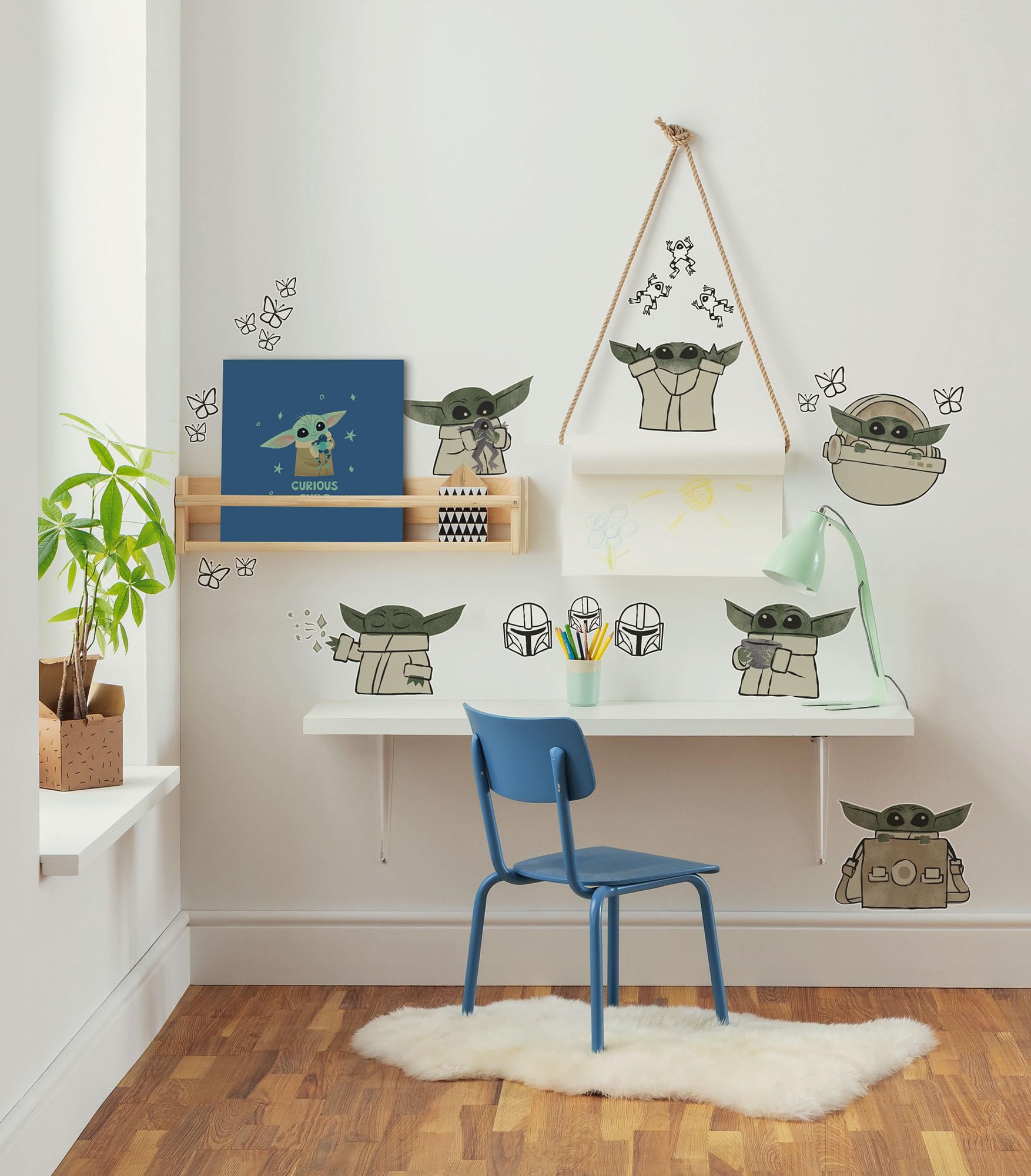 Grogu Wall Furniture stickers SET decals 50x70 cm Star Wars The Mandalorian Cute