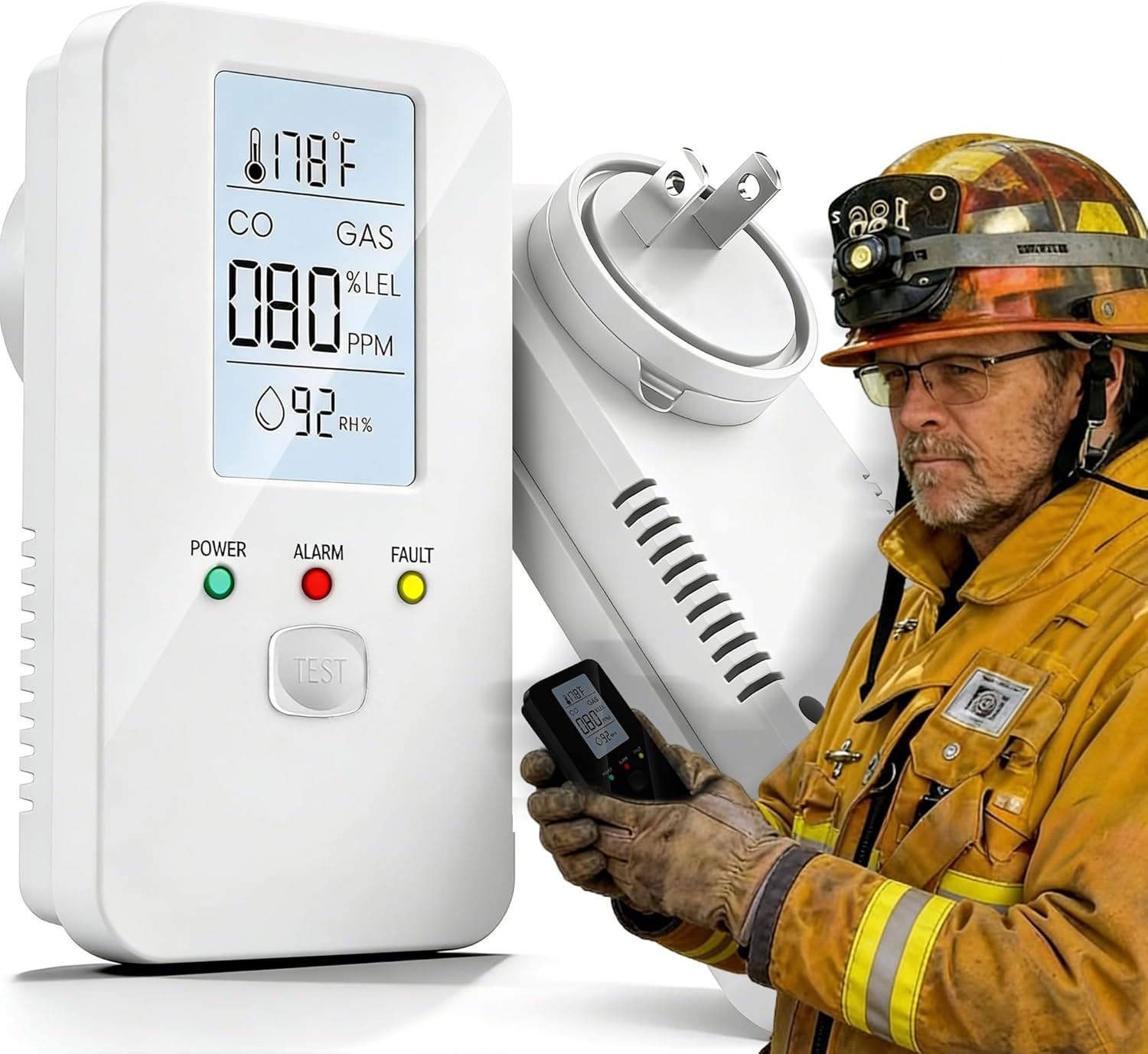Steadfast Haven 4-in-1 Detector 2026 with HD Screen Real-Time Display for Home, Apartment, Hotel, Camping RV -White