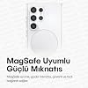 Teknoft Samsung Galaxy S24 Ultra için MagSafe ile Uyumlu Şok Emici Silikon Kenar Sararma Önleyici Arkası Sert Parmak İzi Tutmayan Darbeye Dayanıklı Manyetik Şeffaf Kılıf