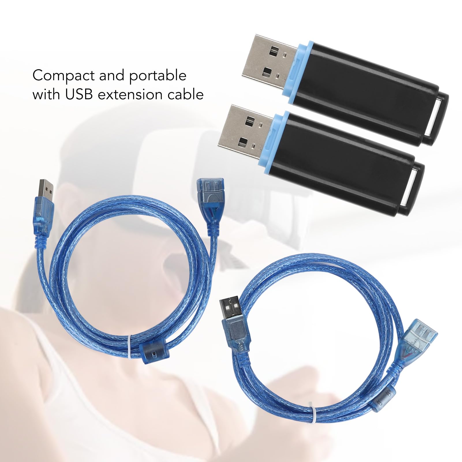 Receptor Dongle USB VR de 2 Uds, Receptor Inalámbrico Plug and Play para Controlador de índice de Válvula, Rastreador Vive (con Cable de Extensión USB) (Black)