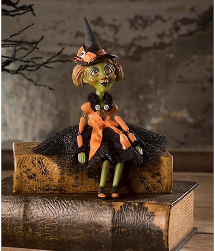 Miniatura 3 de Bethany Lowe Penelope - Muñeca de bruja de poliresina para Halloween, articulación movible, una muñeca decorativa de Halloween de 11.0 pulgadas,