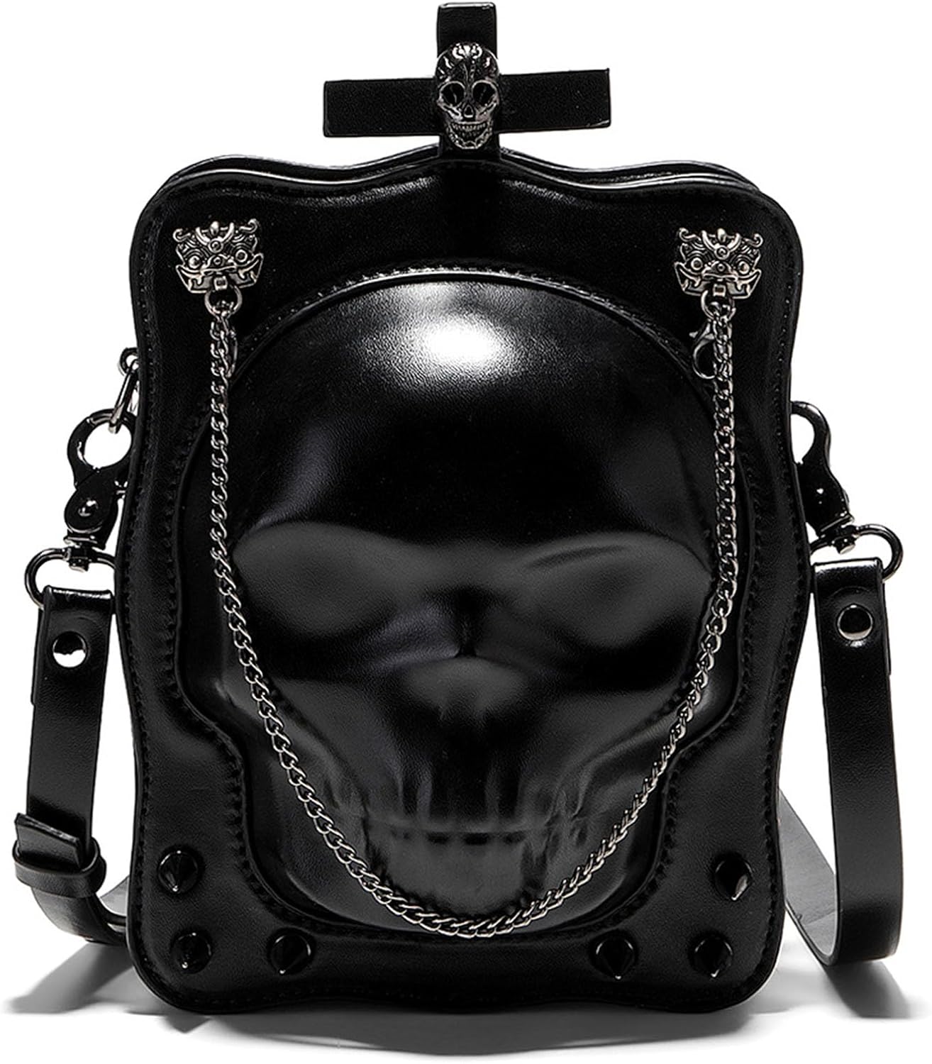KOTORA Crossbody Bag Small Shoulder Purse Handbag Phone Bag Skull Gothic Festival Halloween Accessory Holiday Party Gift
