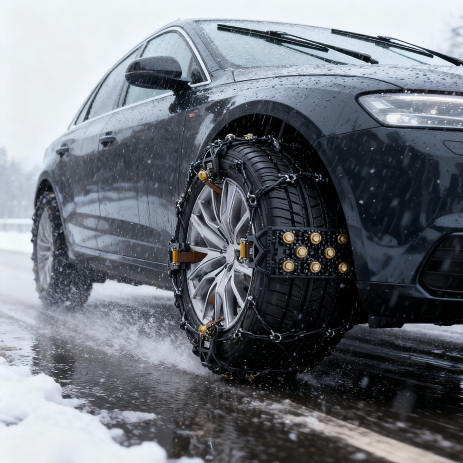 Chaînes À Neige Voiture - Acier Au Manganèse Trempé | Non Fissurable À -50°C, Installation Rapide | Pneus 165-265 Mm | Neige, Glace, Boue, Sable, Voyage Sécurisé