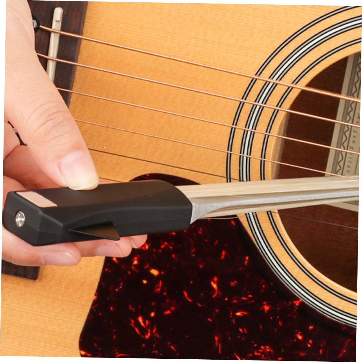 Archetto per Chitarra Plettro Integrato in Alluminio | Violino e Chitarra, Colore Kaki, Crine di Cavallo, Accessorio per Musicisti e Chitarristi