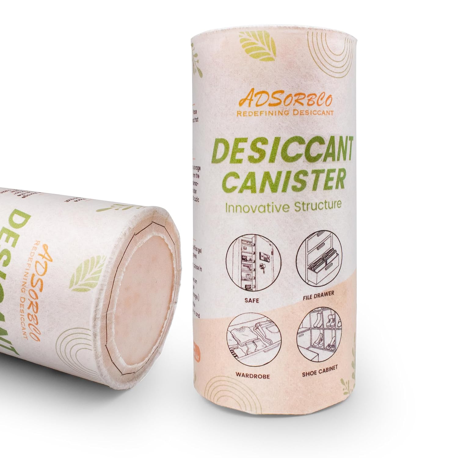 Adsorbco Rechargeable Desiccant Canister 800g, Indicating Silica Gel Moisture Absorber for Safe, Closet, Drawer & Storage, Reusable Humidity Control Container