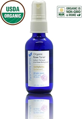 Miniatura 2 de Blue Beautifly Tónico de rosa orgánico  Bruma de hidratación instantánea para refrescar todo tipo de piel  Certificado orgánico USDA  Aroma de rosa