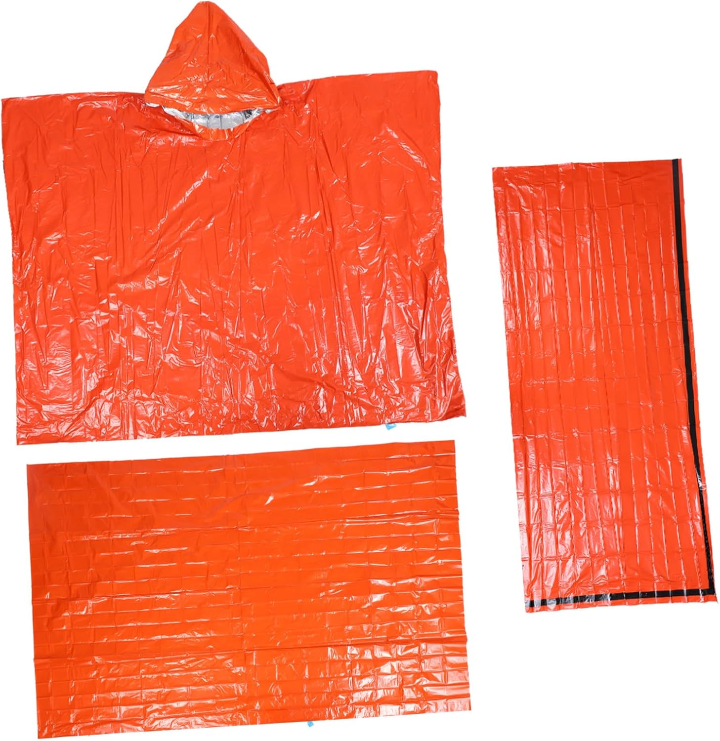 Mikikit 1set Outdoor Kit Tent Raincoat Thermal Blanket Sleeping Bag First Aid Kit
