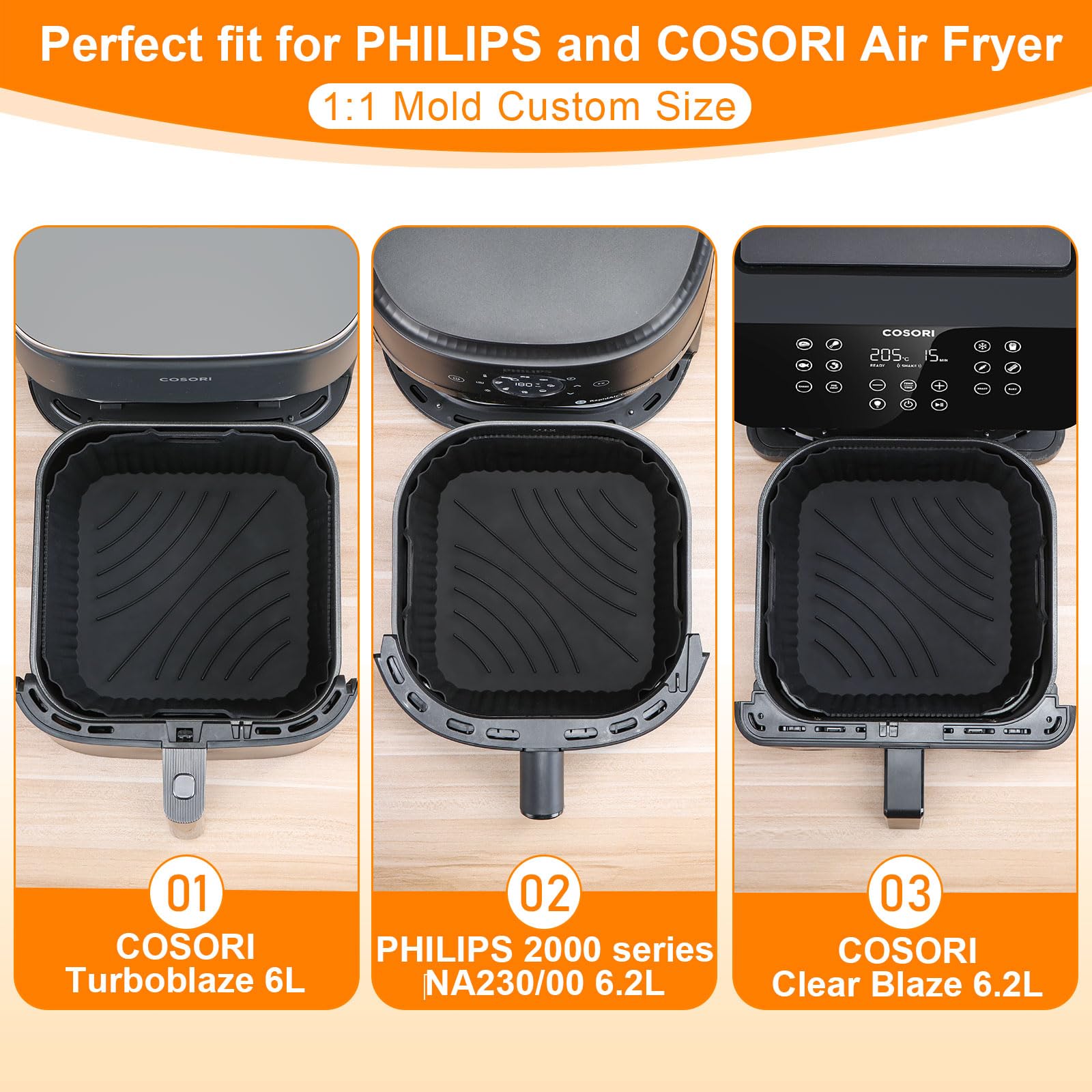 Stampo In Silicone Per Airfryer – Compatibile Con Philips 2000 6,2L, Cosori Turboblaze 6L E Clearblaze 6,2L – Accessorio Da Forno Ad Aria - 3