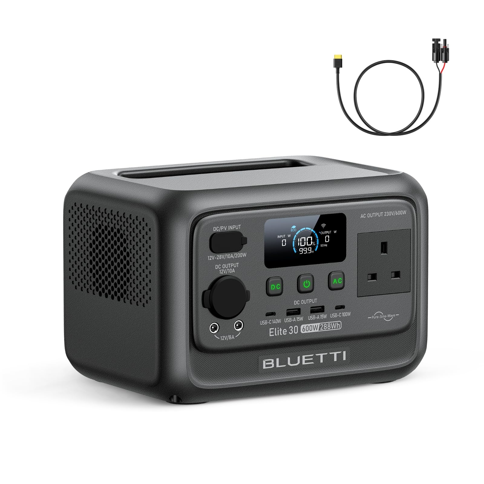 BLUETTI Elite 30 V2 Portable Power Station 600W (Power Lifting 1500W), 288Wh LiFePO4 Battery with 10ms UPS, Emergency Backup Power for Home Blackout/Winter Storm, Solar Generator for Camping/Road Trip — view 10
