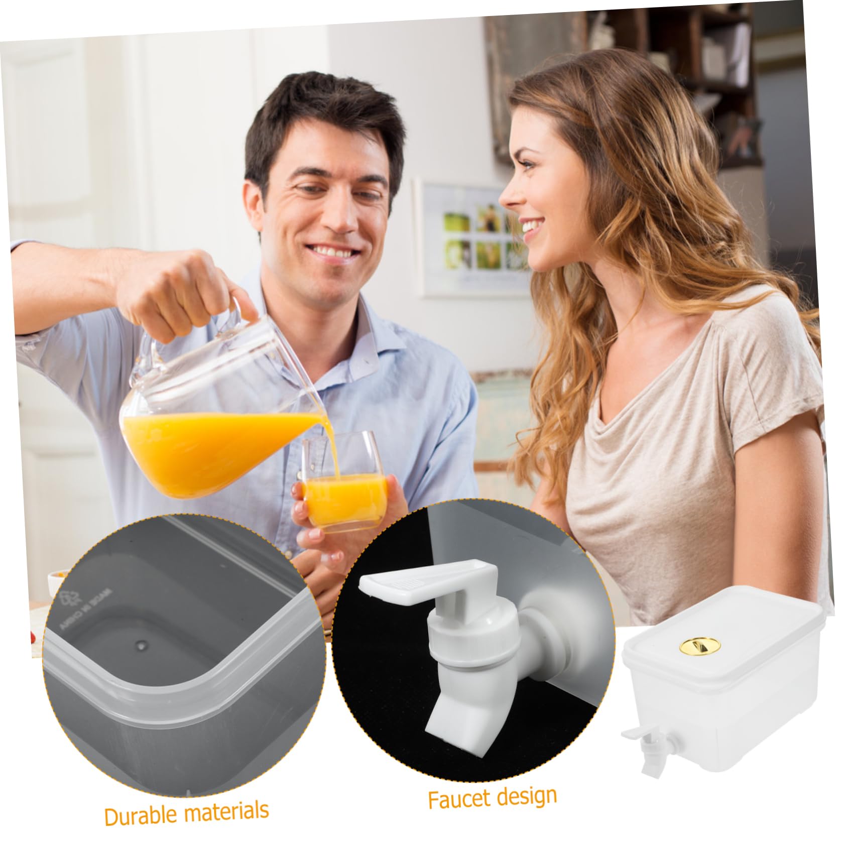 BIUDECO Convenient Beverage Dispenser with Leak Spigot Drink Container for Parties Iced Tea Juice Water for Hotel Use and Tasteless