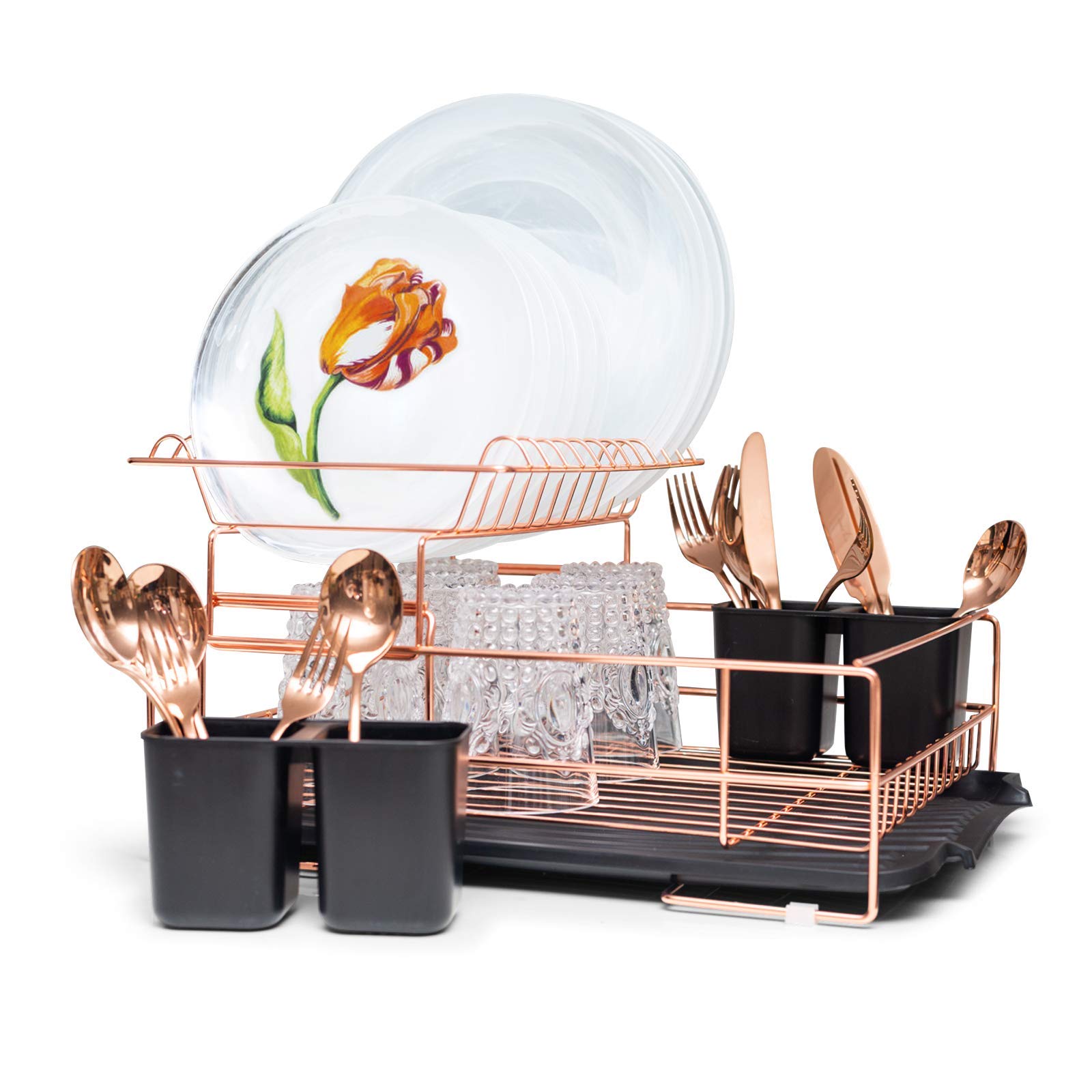 Buy Copper Drying Rack, 2 Tier Dish Drying Rack Large Dish Rack and