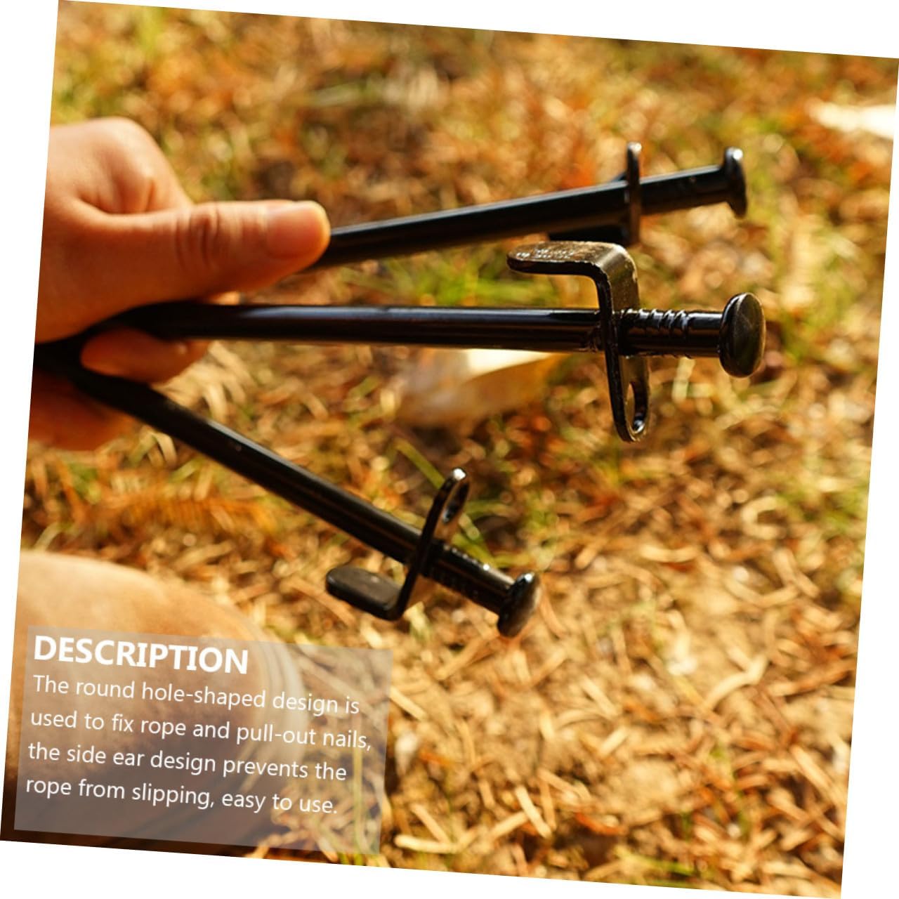 MAGICLULU 8pcs Steel Tent Stakes 30cm Heavy-Duty Ground Anchors Camping Tent Accessories for Outdoor Hiking Family