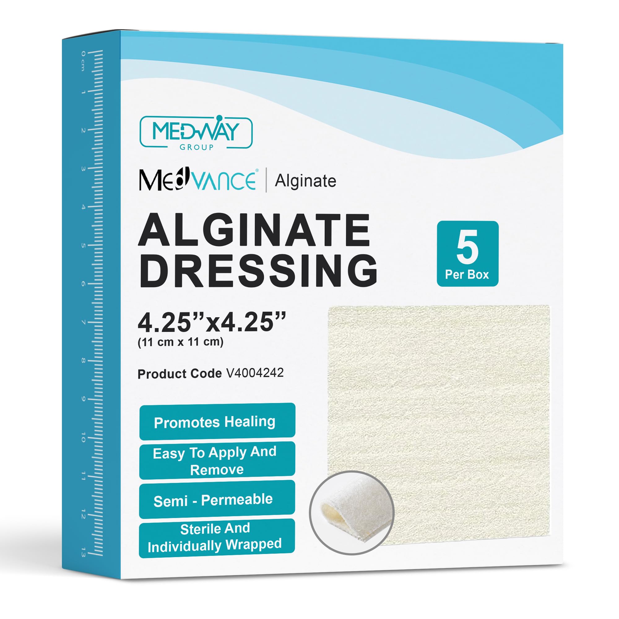 CuraVance Antibacterial Alginate Dressing with Silver, 4.25"x4.25" Box of 5 — Amazon image 13
