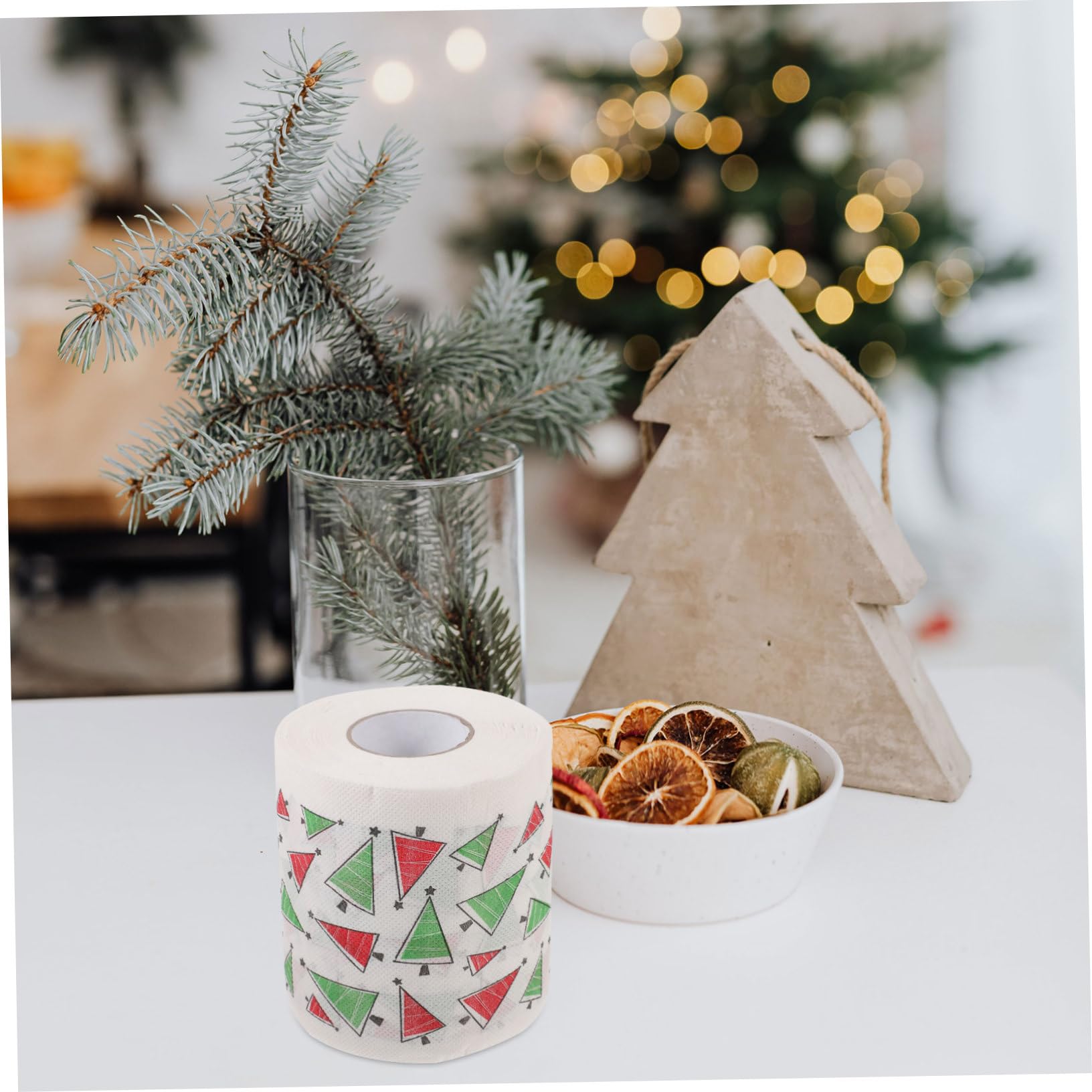 ORFOFE 5rouleaux Serviettes Jetables Motif Noël Papier Hygiénique Absorbant Accessoires De Fête De Table Décoratifs Lot