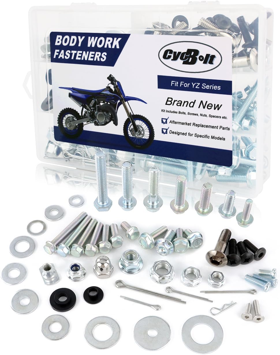 Dirt Bike Body Bolt Set Compatible with YZ250 YZ450F YZ250F YZ450FX YZ400F YZ250X YZ250FX YZ426F YZ65 YZ80 YZ85 YZ125 220 PCS Body Screw Kit Bolts Fastener Kits Accessories