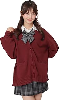 [ウィゴー] スクールカーディガン だぼ袖 カーディガン レディース ニット トップス 学生 服 制服 アウター 無地 羽織 女子 通学 高校生 中学生 秋服 ギフト レディース