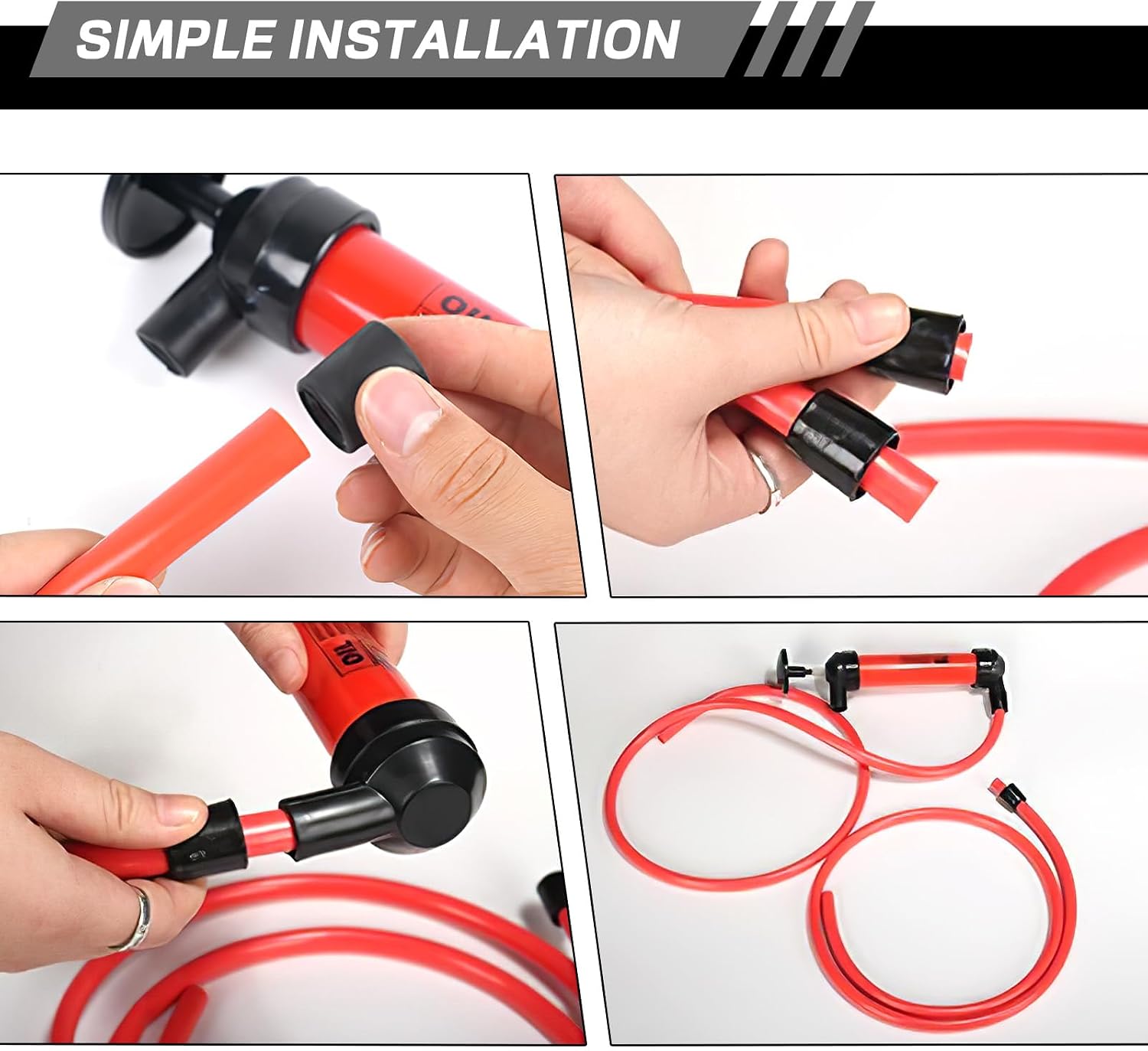 Multi-Use Siphon Fuel Transfer Pump, Fluid Extractor Siphon Transfer Pump Kit for Gasoline Liquid Oil Air and Automotive, Efficient Siphon Fluid Exchange Transfer Pump