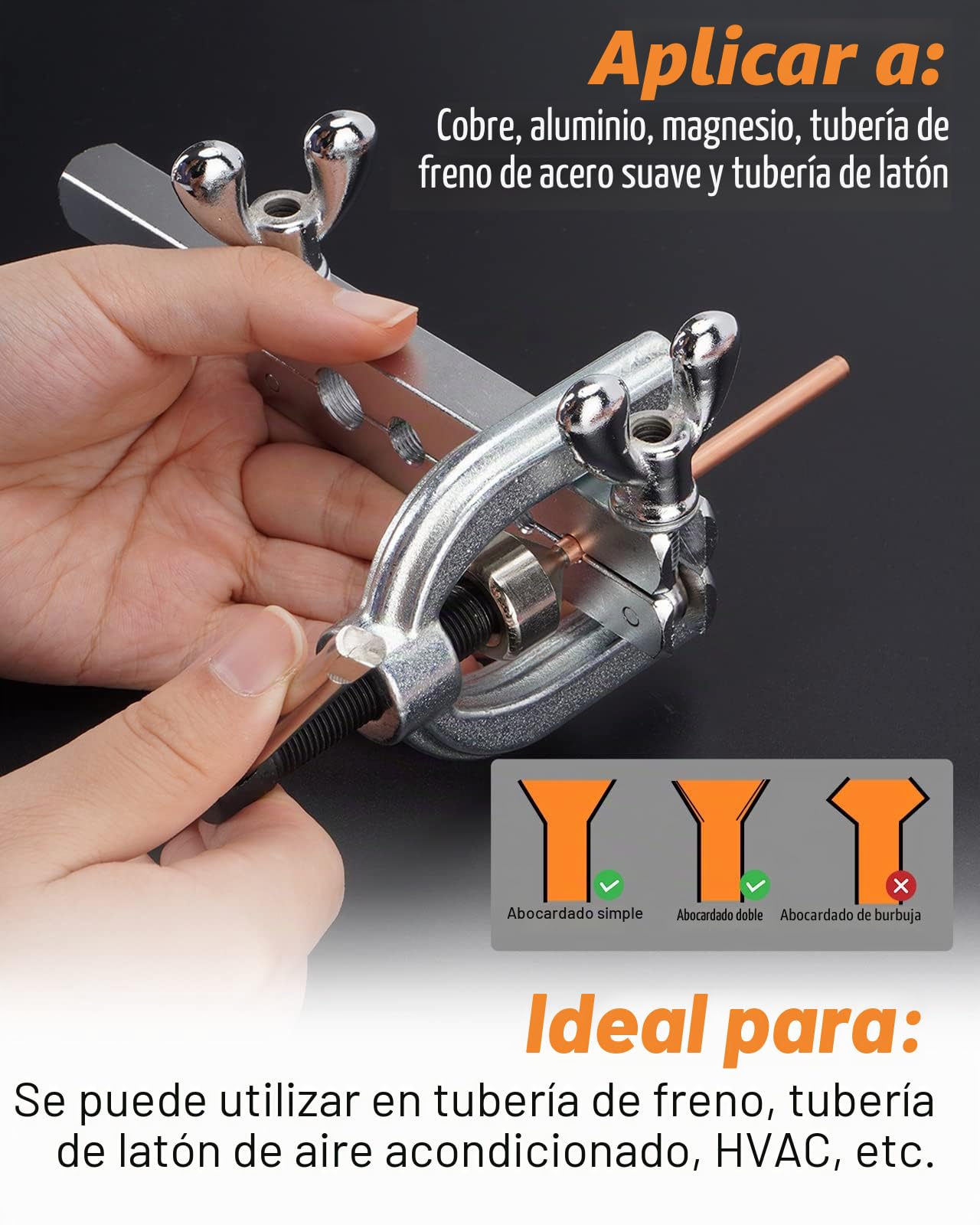 Herramienta Abocardar Tubos Freno, 7m Ø 4,75mm Tubo de Freno Cobre-Níquel Kit (16 Conexiones de Tornillo + 4 Conectores)