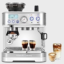 URintells Cuising Espresso Machine with Grinder, Stainless Steel Coffee Maker with 58MM Portafilter &amp; Milk Frother, Barista Coffee Machine for Cappuccino, Latte, Expresso Machines for Home
