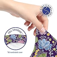 Vista 5 de Ambesonne Funda para silla de oficina floral, flores y hojas temáticas naturales con bayas amarillas, arte botánico protector, funda protectora