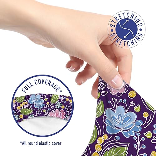 Miniatura 5 de Ambesonne Funda para silla de oficina floral, flores y hojas temáticas naturales con bayas amarillas, arte botánico protector, funda protectora de