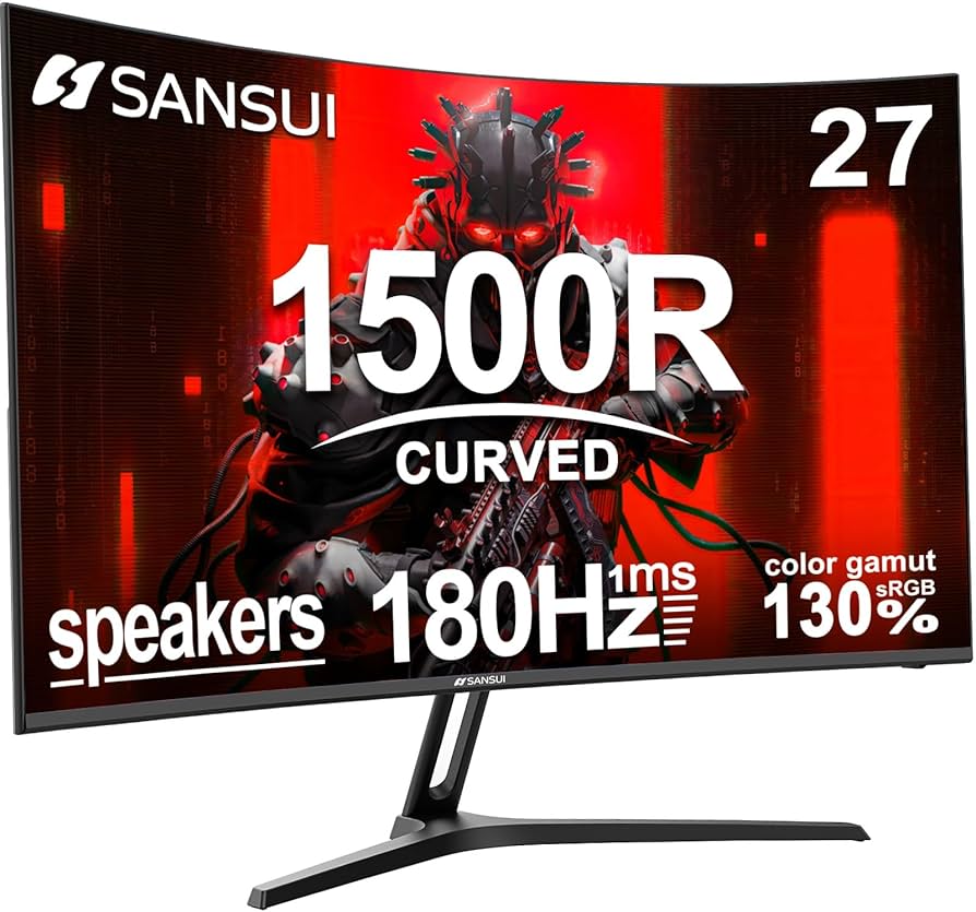 Amazon.com: SANSUI 27 Inch Curved Gaming Monitor 180Hz 1ms