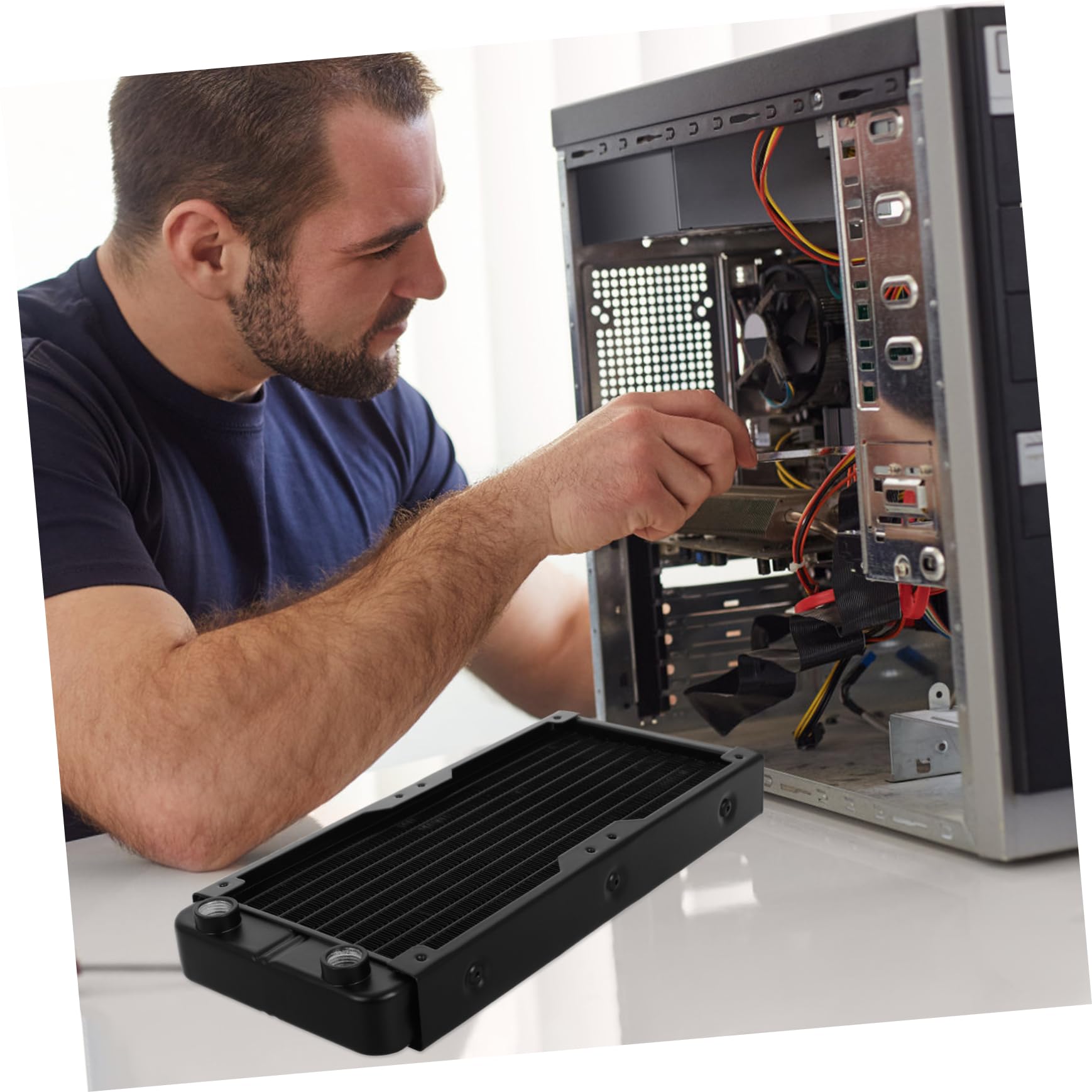 Raffreddatore Liquido per Computer Nero in Alluminio ∅10mm