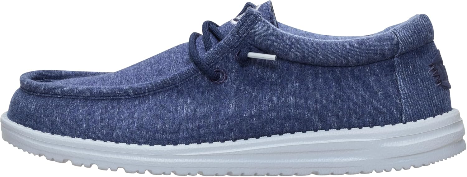 HEYDUDE Men's Wally Stretch Jersey Slip On Shoes | Lightweight Comfortable Travel Loafers with Elastic Laces