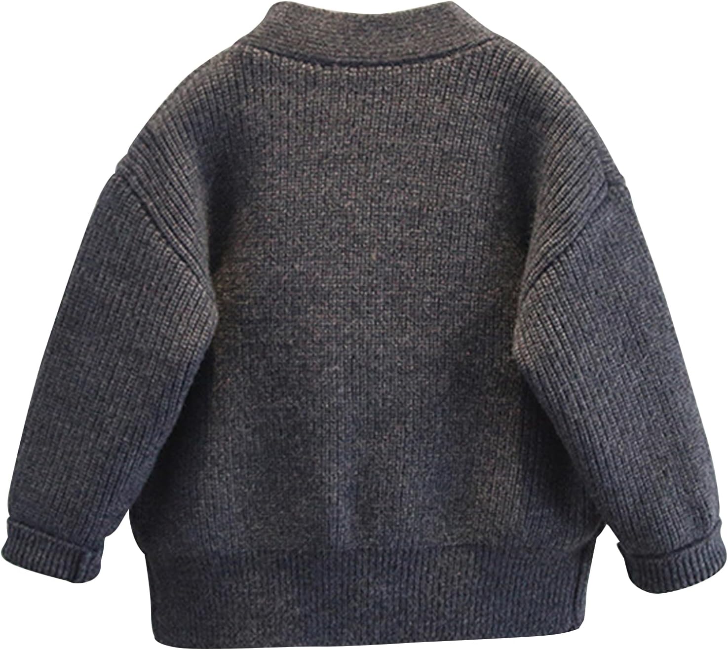 Boys Knitted V-Neck Cardigan Solid Long Sleeve Button Down Sweater Outerwear