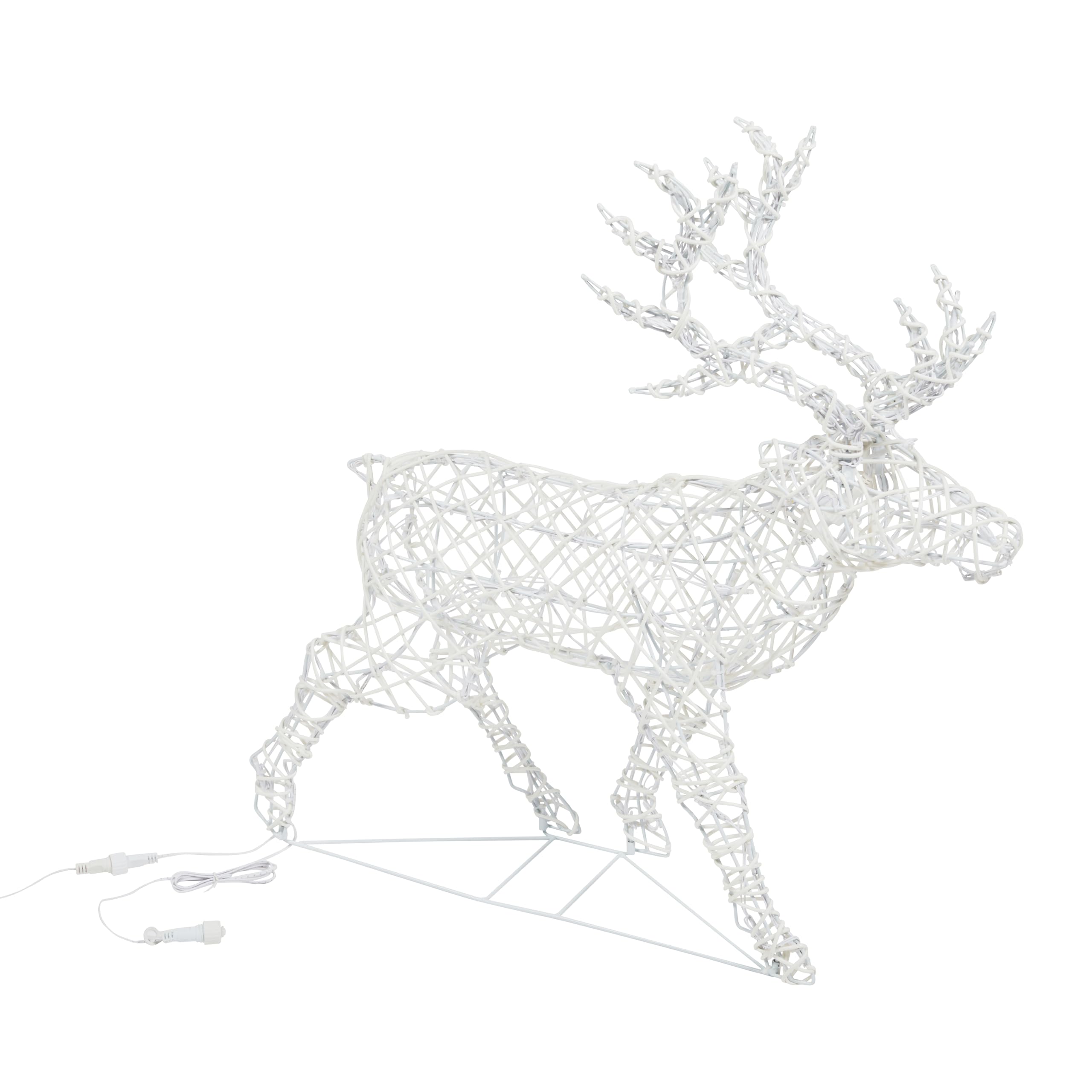Lights4fun 3-in-1 Arkendale LED Rentier Beleuchtet 70cm Hirsch Figur Timer Weihnachtsbeleuchtung Außen und Innen Strombetrieb