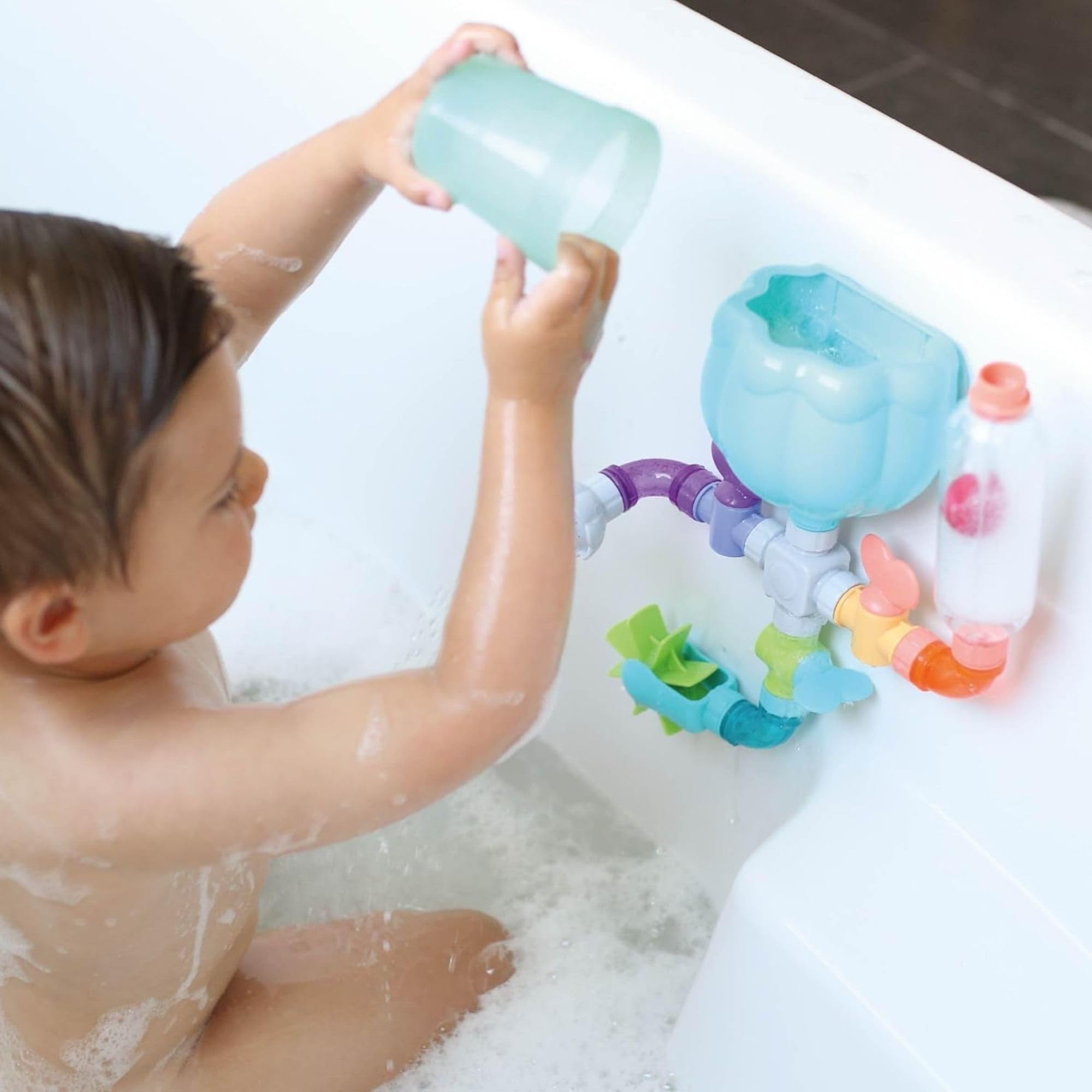 Nuby Wacky Waterworks | Giocattolo da bagno interattivo e colorato | Sviluppo cognitivo per bambini dai 18 mesi in su | Divertente ed educativo