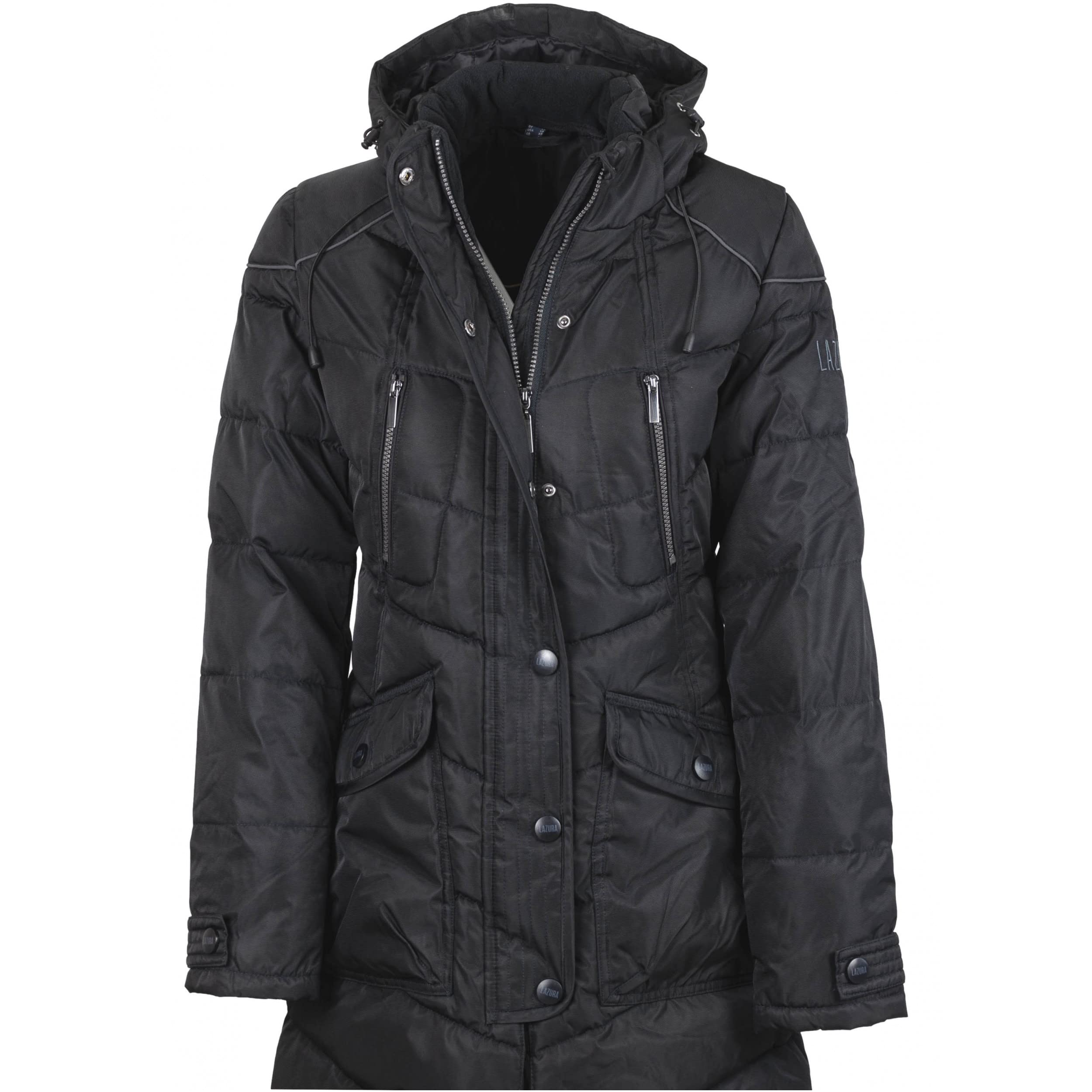 Lazura - Thermomantel Sophia – Wintermantel für Damen – wattierter Reitmantel – Steppmantel mit Kapuze – atmungsaktiv, wind- & wasserabweisend – Mantel – viele Farben & Größen