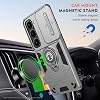 Compatible con Funda para Infinix Hot 60 Pro+ 4G, Funda Protectora para Infinix Hot 60 Pro Plus 4G X6886 con Tapa Deslizante para Cámara Integrada + Anillo para Dedo, Gris 7