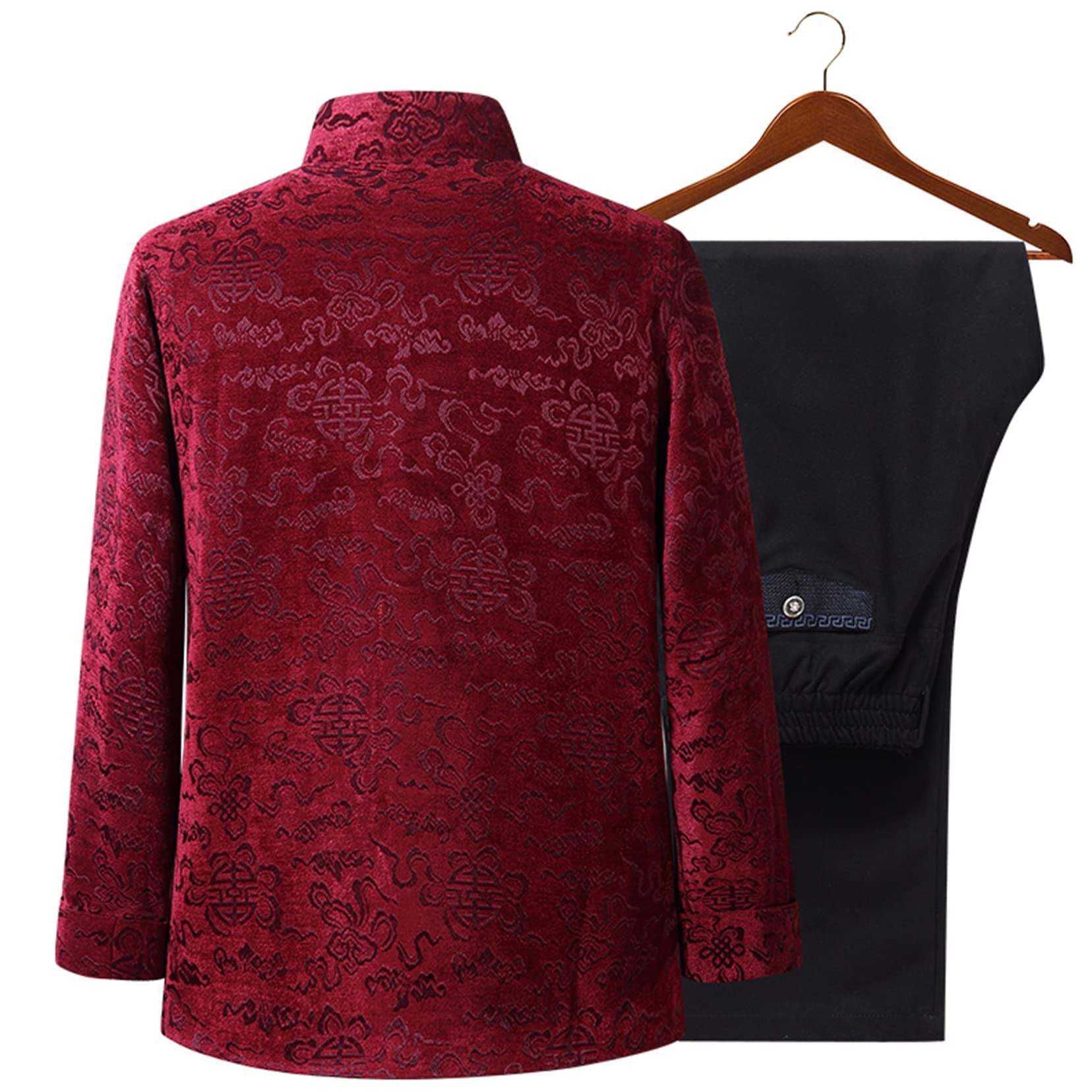 Herren Chinesischer Tang-Anzug Hanfu Kampfsport Kleidung Traditionelle Taichi Uniform Oberteile Hose, Kung Fu Kleidung Kampfsport Uniform Baumwolle Leinen Tai Chi Uniform, coffee, Large