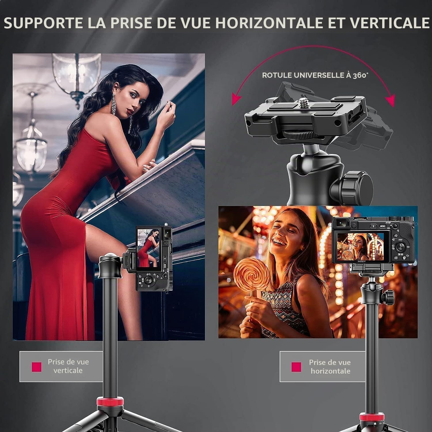 ULANZI MT-44 Perche à Selfie Bluetooth 147 cm, 2 en 1 Portable Trépied pour Smartphone Appareils Photo avec 360° Rotule, Support pour Téléphone, 1/4" Filetage, Tripod Compact pour Sony Samsung iPhone
