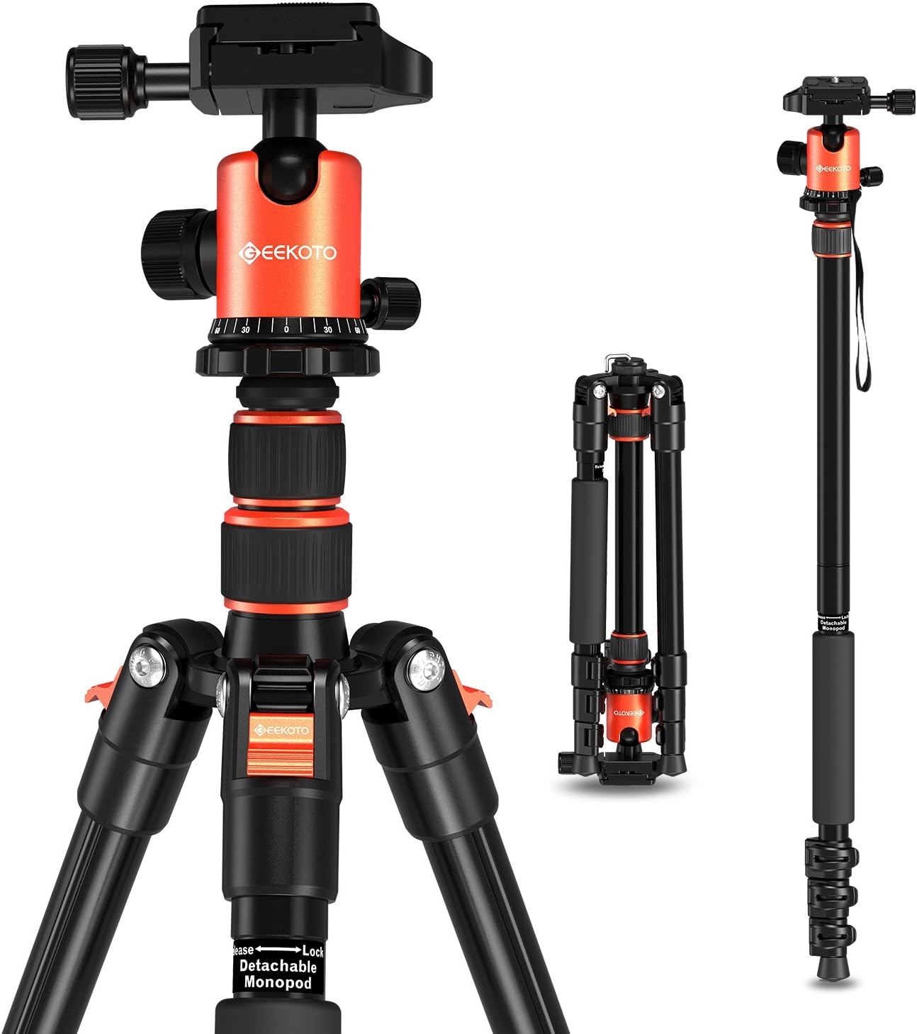 Geekoto 58” Ultra Compact and Lightweight Aluminum Tripod