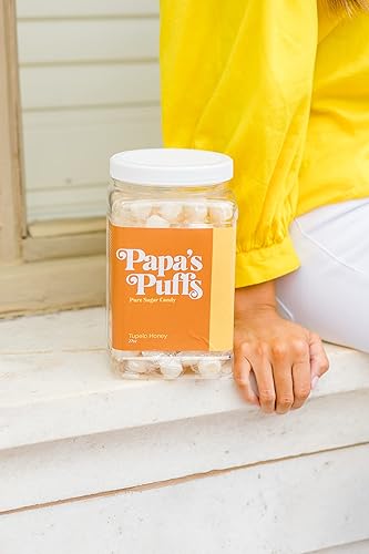 Miniatura 4 de Papas Puffs Tupelo Caramelo de azúcar puro con sabor a miel envuelto individualmente en una bañera resellable sin grasa sin gluten sin colesterol
