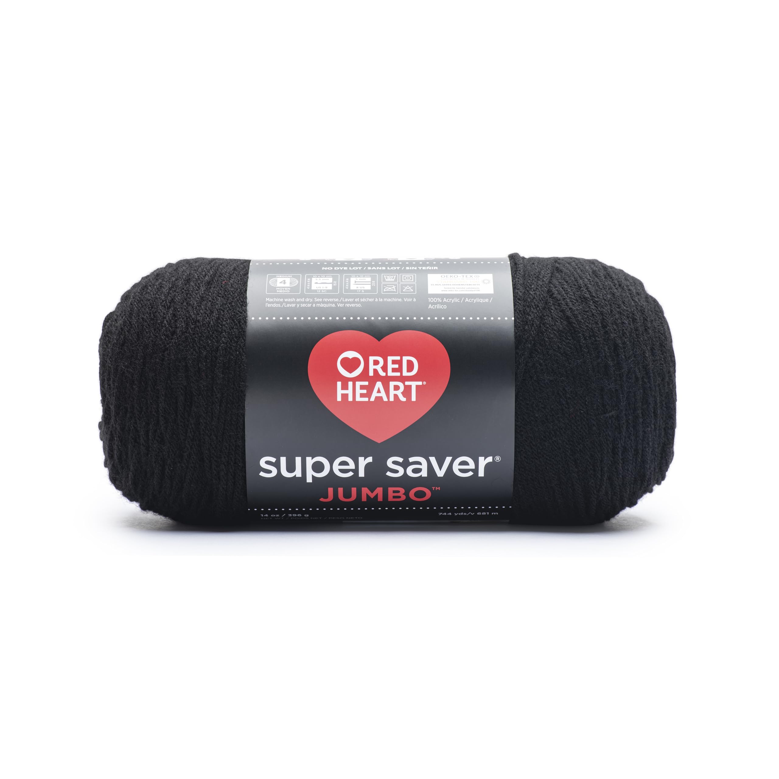 Coats Yarn Acrylic Blend Red Heart Super Saver Yarn-Black